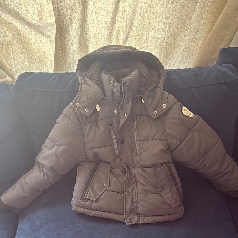 DKNY Kids Black Puffer Jacket for boys size 5/6